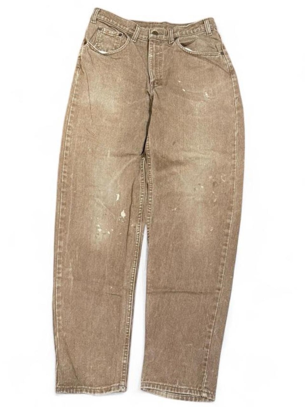 Vintage 90s Levis 533 Faded Distressed Relaxed Fit Brown Jeans - Picture 2 of 5